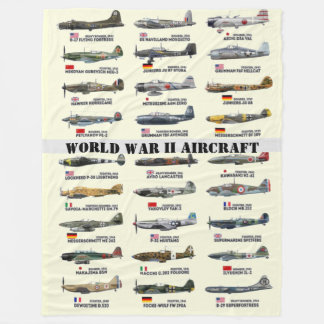 WORLD WAR II AIRCRAFT FLEECE BLANKET