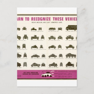 World_War_II_armoured_Propaganda Poster Postcard