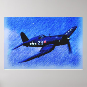 WORLD WAR II CORSAIR BLACK SHEEP SQUADRON POSTER