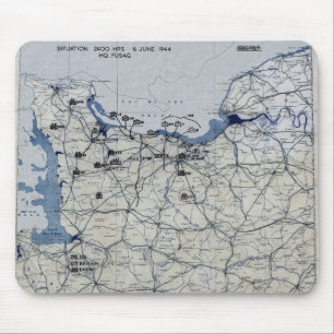 World War II D-Day Map June 6, 1944 Mouse Mat