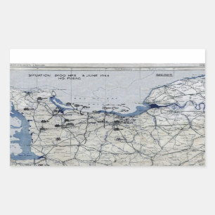 World War II D-Day Map June 6, 1944 Rectangular Sticker