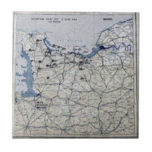 World War II D-Day Map June 6, 1944 Tile