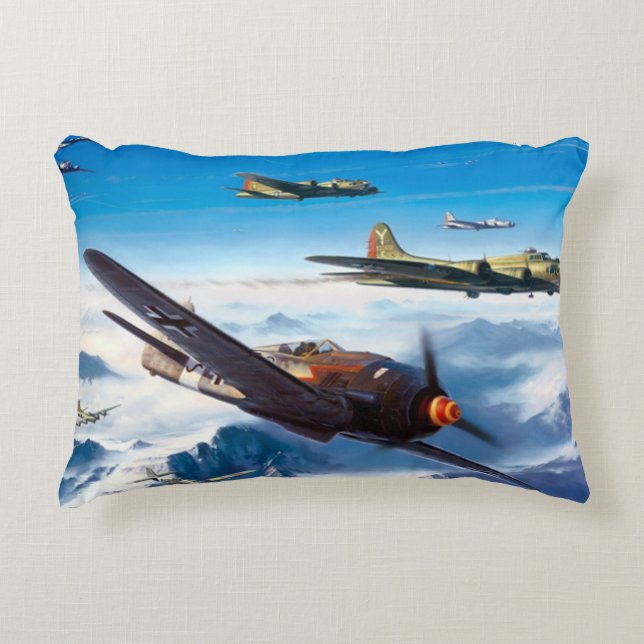 World War II Fighter Planes Lumbar Pillow Design (Front)