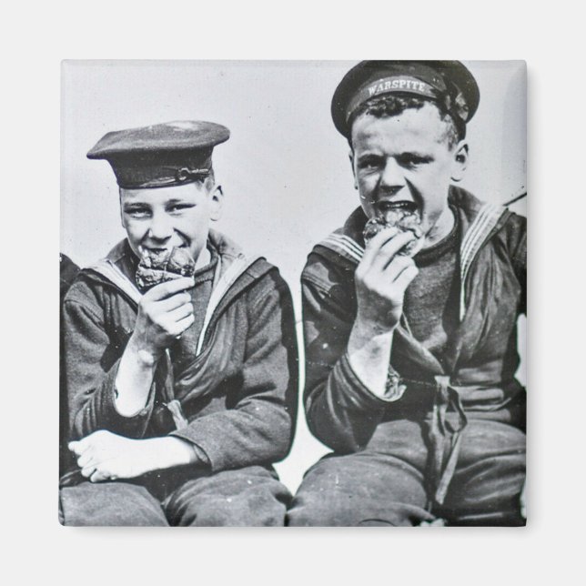 World War II HMS Warspite Sailors Hot Cross Buns Magnet (Front)