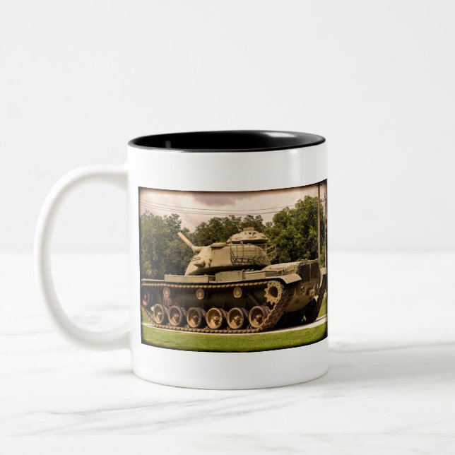 World War II M60 Army Tank Two-Tone Coffee Mug (Left)