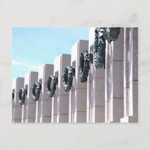 World War II Memorial Bronze Wreaths Washington DC Postcard