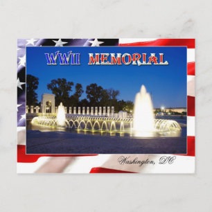 World War II Memorial in Washington, DC at night Postcard