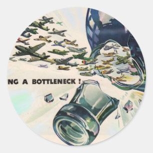 World War II military aviation breaking bottleneck Classic Round Sticker