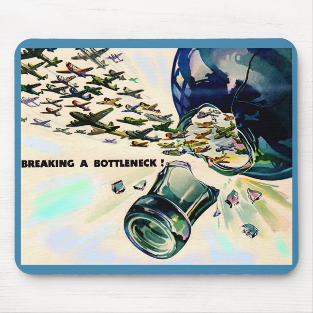World War II military aviation breaking bottleneck Mouse Mat (Front)
