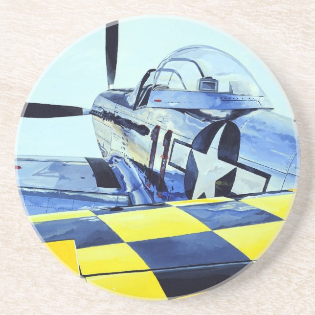 World War II P-51 Mustang fighter Coaster (Front)