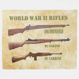 WORLD WAR II RIFLES FLEECE BLANKET