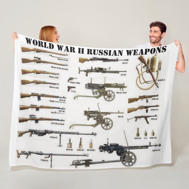 WORLD WAR II RUSSIAN WEAPONS FLEECE BLANKET (In Situ)