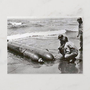 World War II    Torpedoes on the beach, ANzio Postcard
