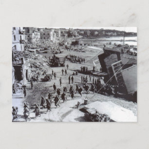 World War II troops disembarking, Anzio Postcard