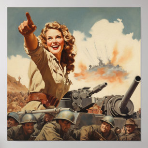 World War II Woman Pointing  Poster