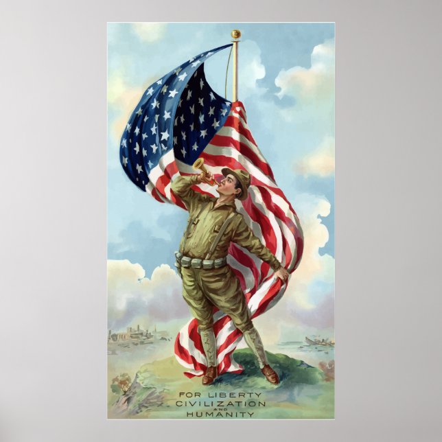 World War One Soldier -- Border Poster (Front)