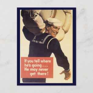 World War Postcards, "Loose Lips" Campaign Postcard
