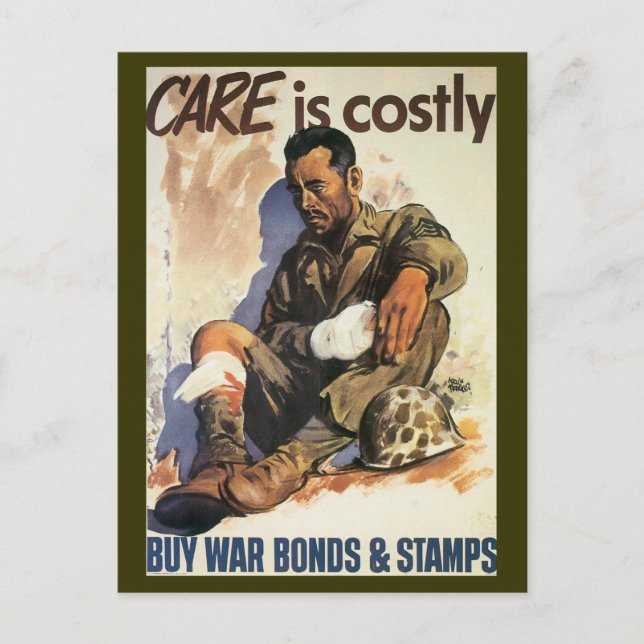 World War Postcards, War Bonds Med Corps Postcard (Front)