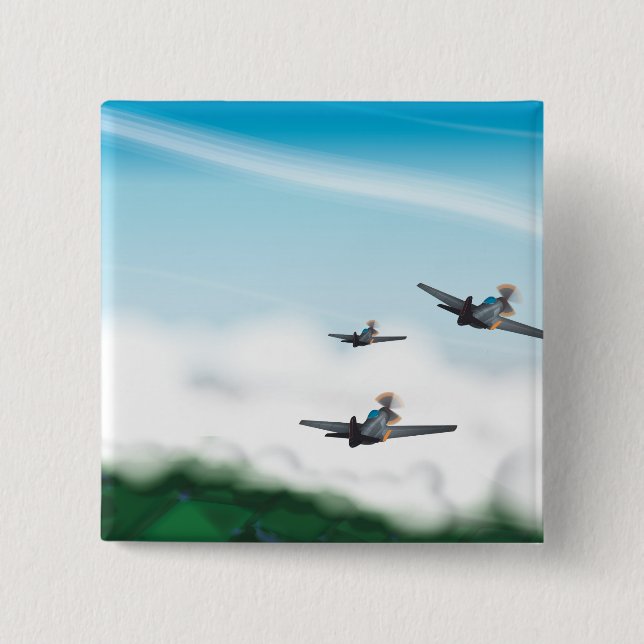 World War Two Aeroplanes 15 Cm Square Badge (Front)
