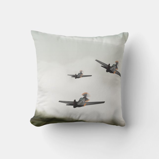 World War Two Aeroplanes Cushion (Front)