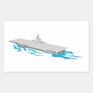 World War Two Aircraft Carrier Retro Rectangular Sticker