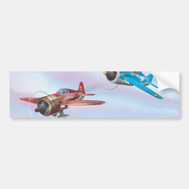 World War Two Fighter Aircraft Bumper Sticker (Front)