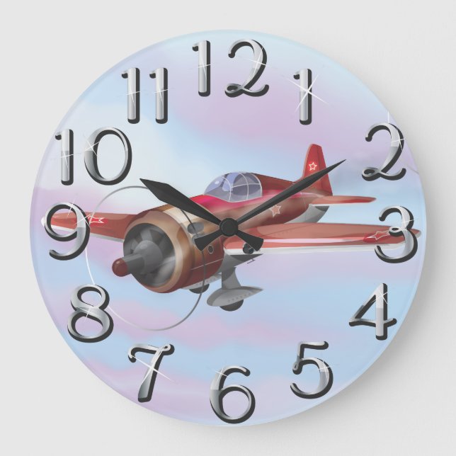 World War Two Fighter Aircraft Large Clock (Front)