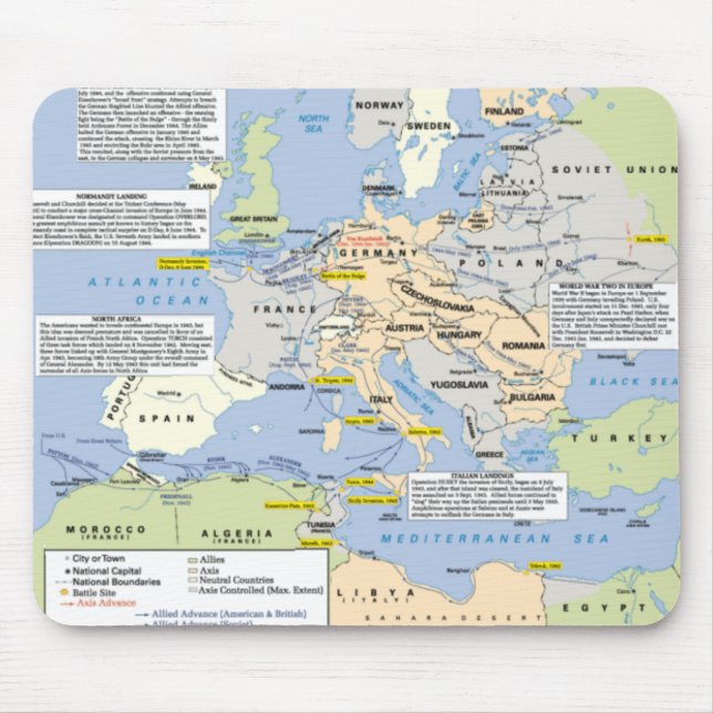 World War Two in Europe Mousemat (Front)