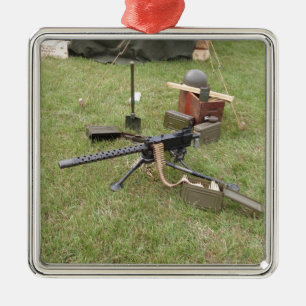 World War Two Machine Gun Metal Tree Decoration