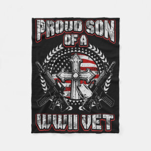World War Two Veteran Proud Son Of A Wwii Vet T Sh Fleece Blanket