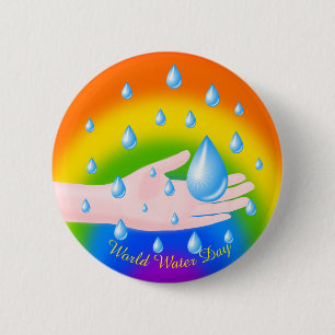 World Water Day 22 March 6 Cm Round Badge