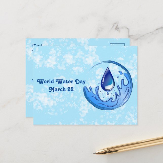 World Water Day Save Water Save Earth Postcard (Front/Back In Situ)