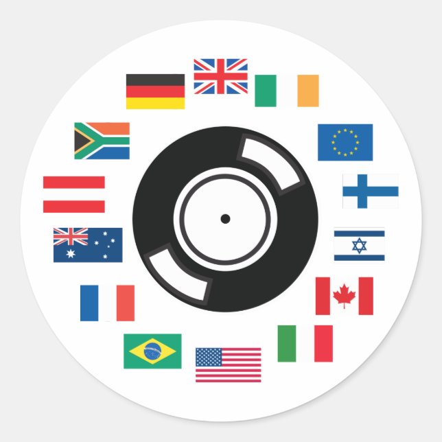 World Wide DJ Classic Round Sticker (Front)