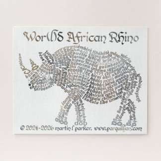 World Word African Rhino Puzzle