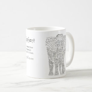 World Word Asian Elephant Mug