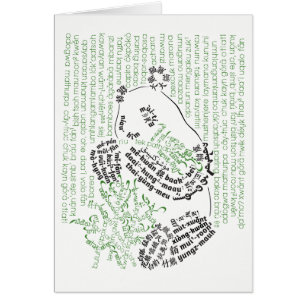 World Word Bamboo Panda Card