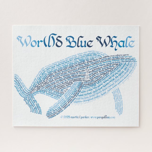 World Word Blue Whale Puzzle (Horizontal)