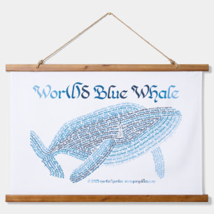 World Word Blue Whale Tapestry
