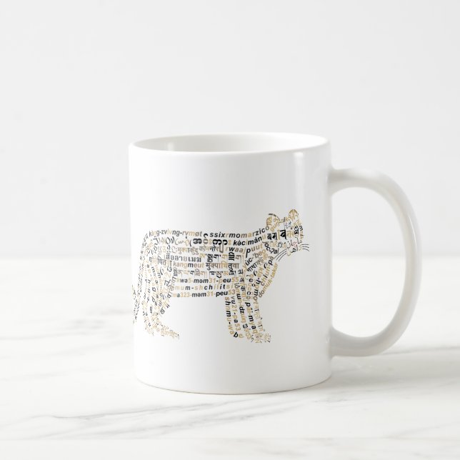 World Word Clouded Leopard Mug (Right)