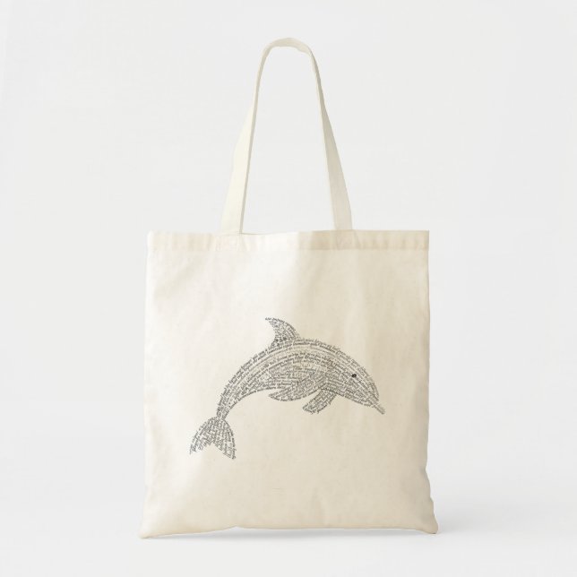 World Word Dolphin Tote Bag (Front)