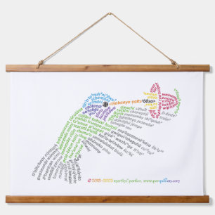 World Word Hummingbird Tapestry