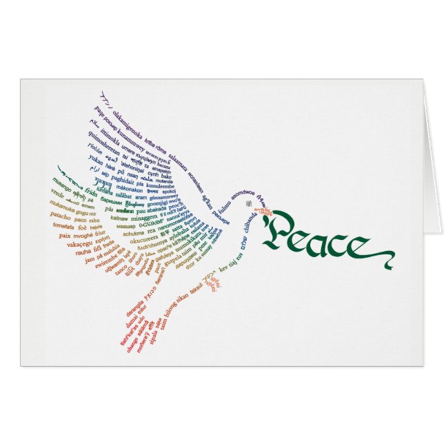 World Word Peace Dove Card (Front Horizontal)