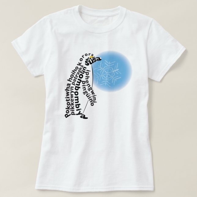 World Word Penguin T-Shirt (Design Front)