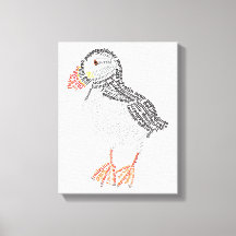 World Word Puffin Canvas Print
