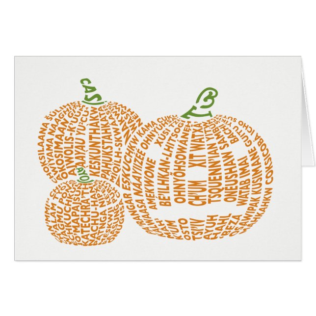 World Word Pumpkins Card (Front Horizontal)