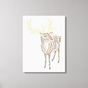 World Word Reindeer Canvas Print