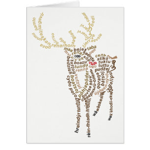 World Word Reindeer Card
