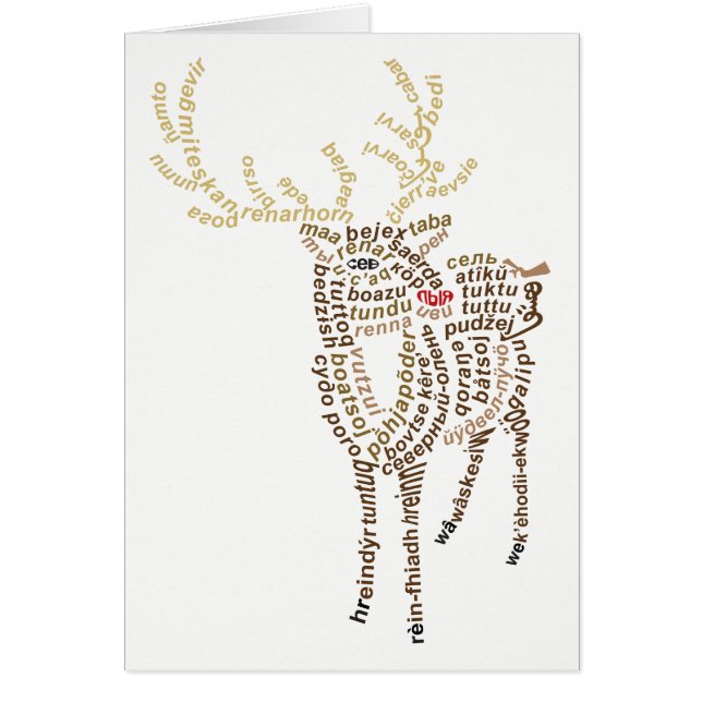 World Word Reindeer Card (Front)