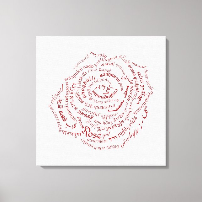World Word Rose Canvas Print (Front)