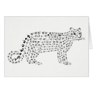 World Word Snow Leopard Card